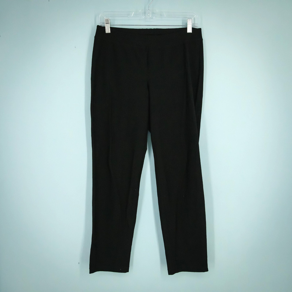 Eileen Fisher Size Small S Black System Viscose Pull On Knit Ankle Dress Pants